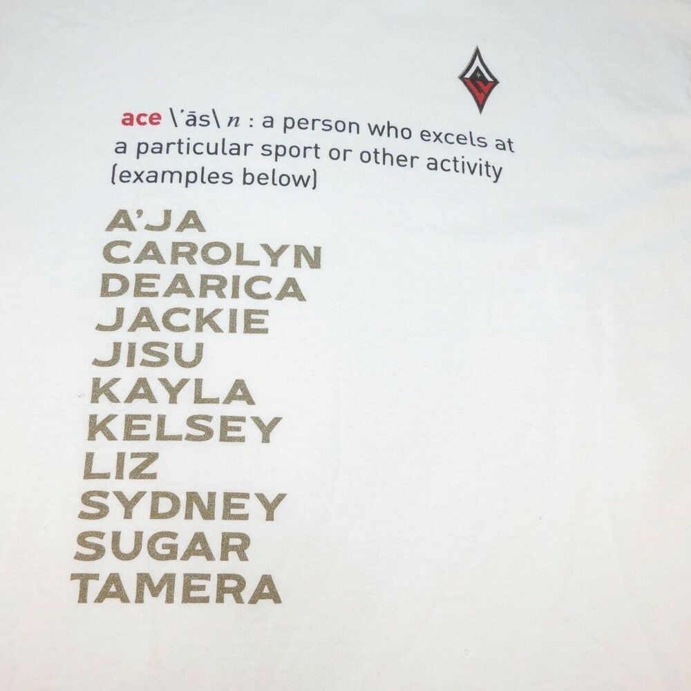 A'ja Wilson LAS VEGAS ACES WNBA ROSTER BASKETBALL T SHIRT XXL 1St Season